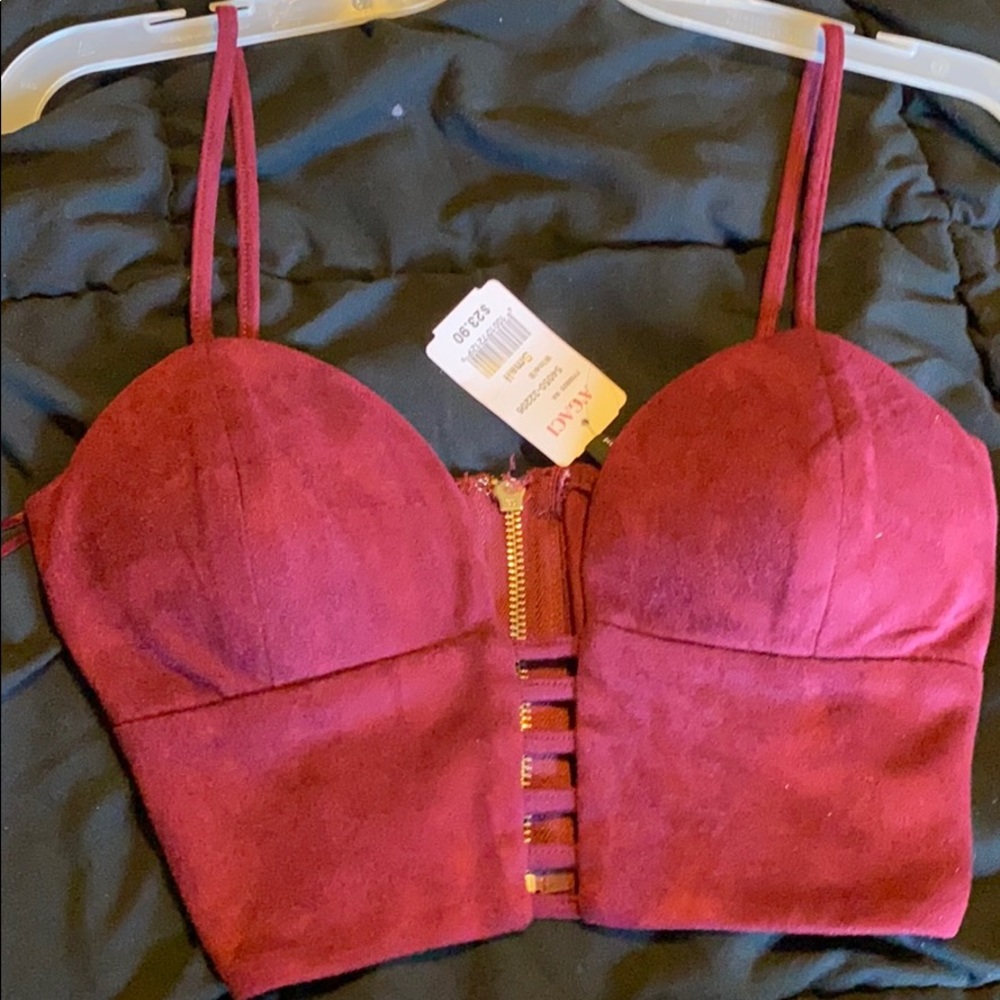 Agaci-Maroon crop bralette top, new with tag